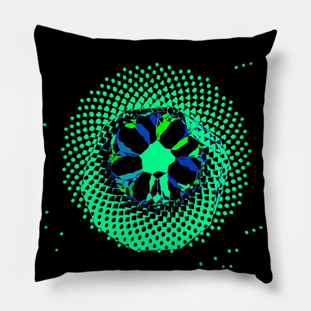 3D Glass Crystal Phyllotaxis Flower Pillow by quasicrystals