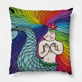 Rainbow Mermaid Pillow