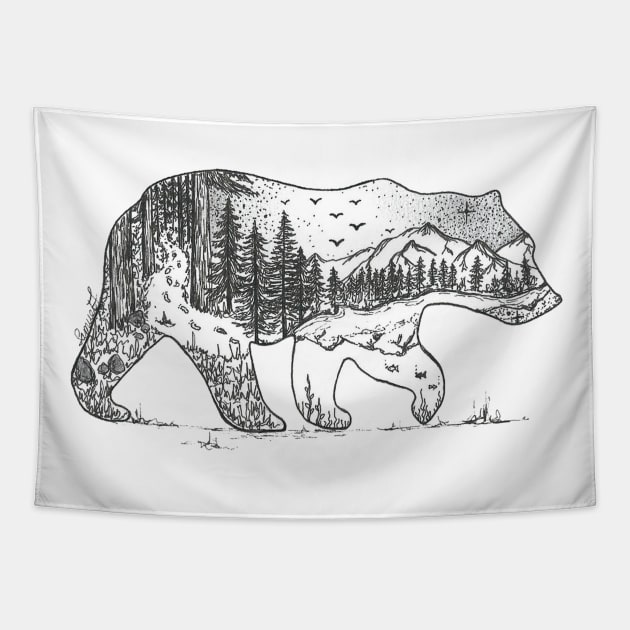 Mountain Bear Tapestry by SamuelJ