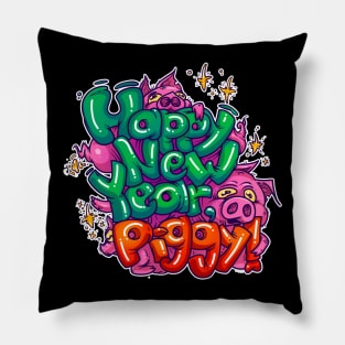 Happy New Year, Piggy! Pillow