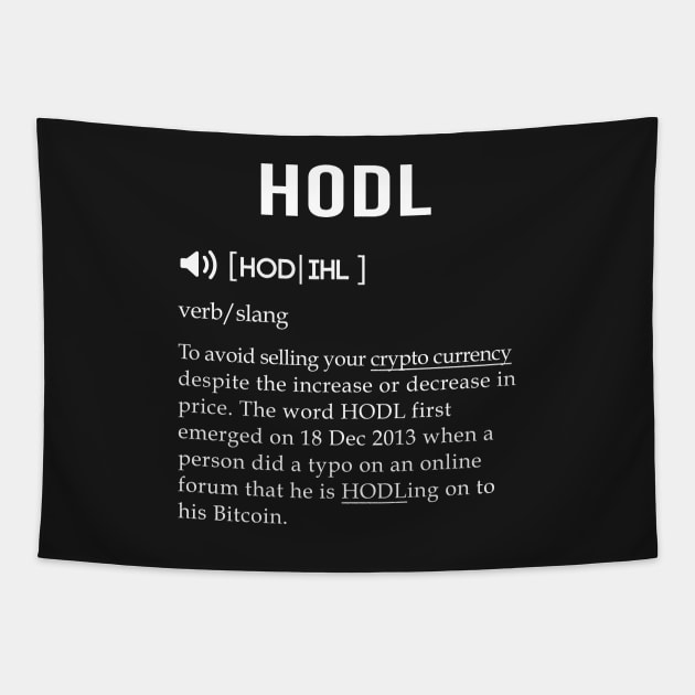 HODL crypto currency Tapestry by mangobanana