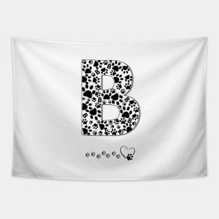 Made of paw print B letter Tapestry