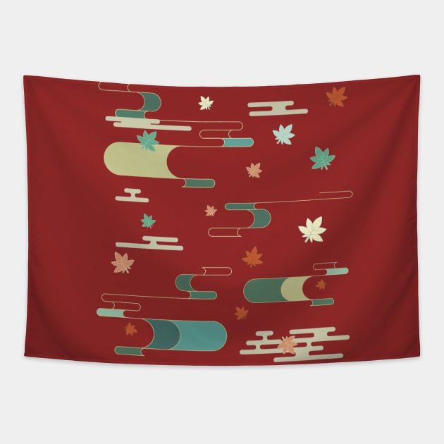 Kazuha Genshin Impact, Japanese maple pattern Tapestry by Arabbbit