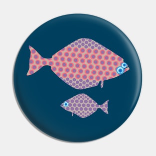 SALISH SEA FLOUNDER Mom and Baby Cute Undersea Ocean Fish - UnBlink Studio by Jackie Tahara Pin