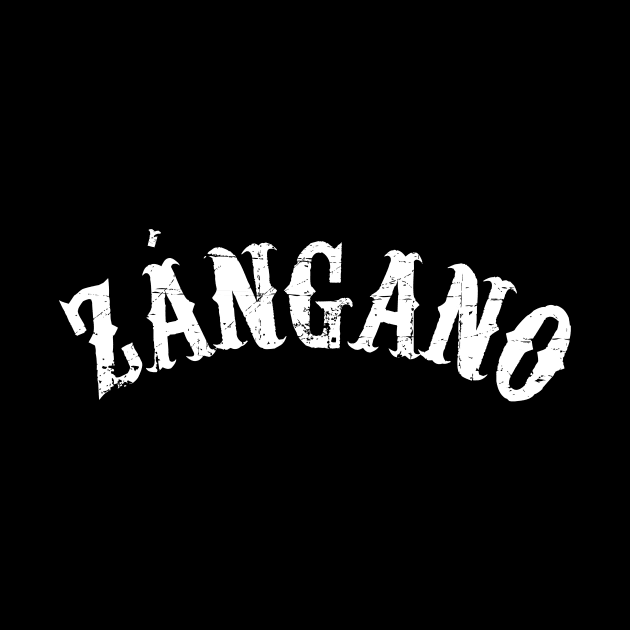 Zángano - white letter grunge design by verde