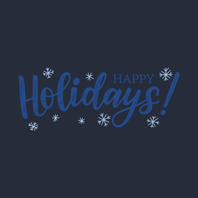 Happy Holidays-blue by TeeTrafik