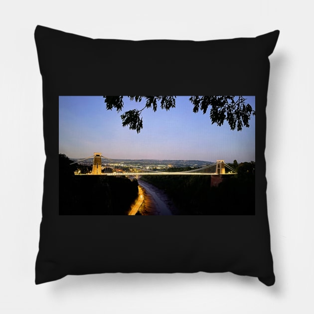 Clifton Suspension Bridge Pillow by Graz-Photos