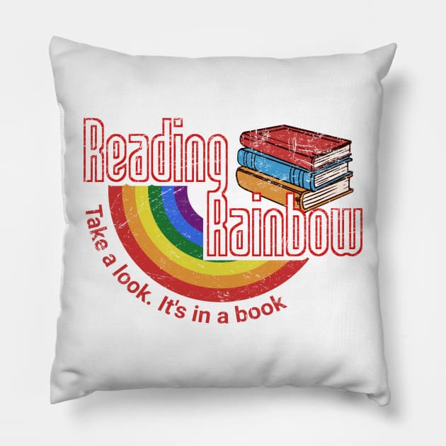 Reading Rainbow Grunge Pillow by Space Monkeys NFT