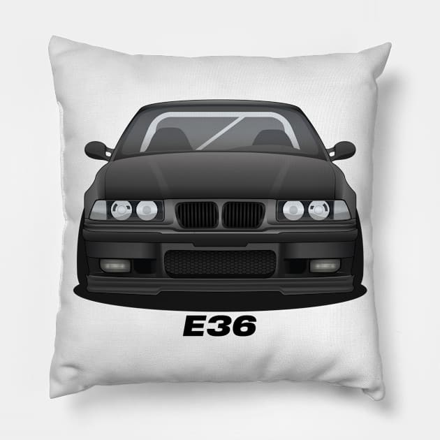 Black E36 Pillow by turboosted