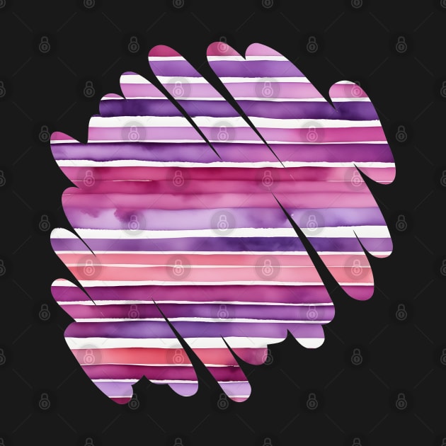 Pink and purple stripes, watercolor abstract by craftydesigns