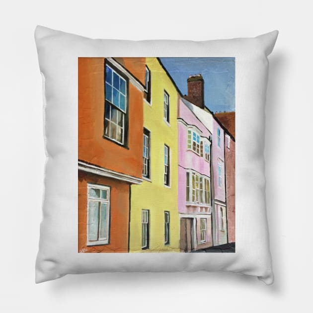 Oxford, Pastel Coloured Houses Pillow by golan22may