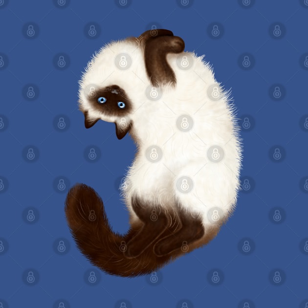 Himalayan Cat (Blue Background) by illucalliart