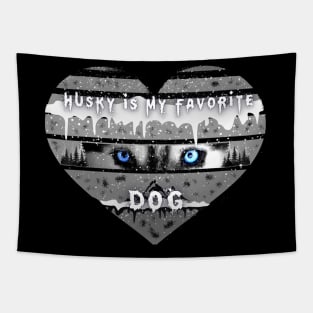 The husky is my favorite dog - winter dog Tapestry