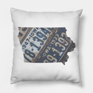 Vintage Iowa License Plates Pillow