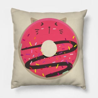 Pink Blushing Kawaii Cat Donut Pillow