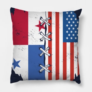 Proud Panamanian American Heritage // Panama & USA Flags Pillow