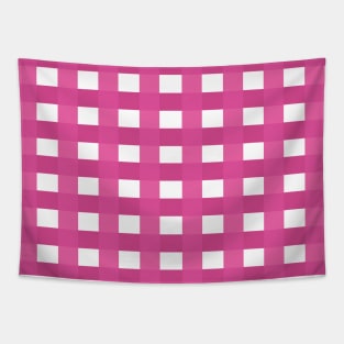 Pink Checkered Gingham Pattern Tapestry