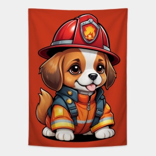 Adorable Firefighter Dog Tapestry