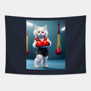 Boxing cat - Modern digital art Tapestry