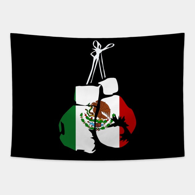 Mexico boxing gloves with Mexican flag for boxer Tapestry by Shirtttee