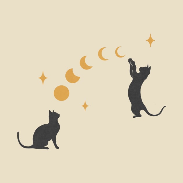 Cat and Moon #1 by Episodic Drawing