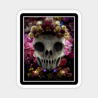 skull flowers design Magnet