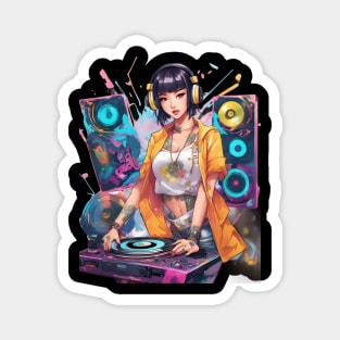 Rhythmic DJ Techno Trance Party Girl Magnet