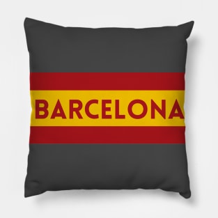 Barcelona City in Spain Flag Pillow