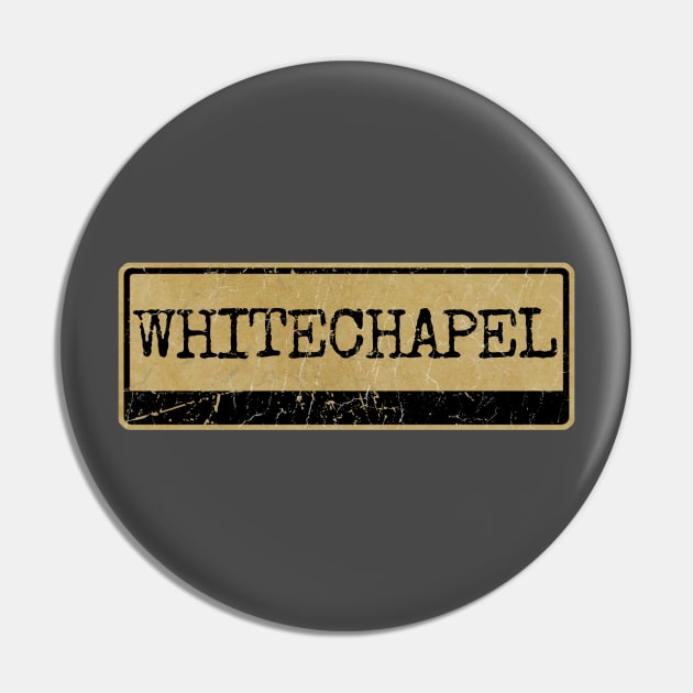 Aliska, text black retro Whitechapel Pin by Aliska