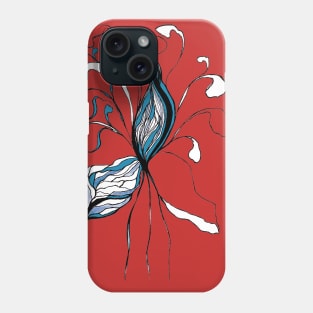 Abstract flower in blue colors Phone Case