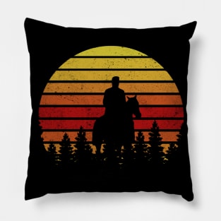 wild west horse rider American retro vintage Pillow