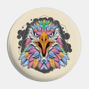 eagle full color feather Pin