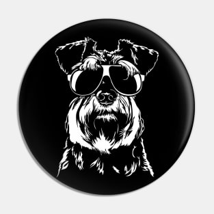 Funny Miniature Schnauzer sunglasses cool dog Pin