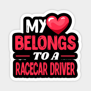 My heart belongs to a racecar driver Magnet