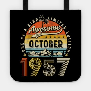 Awesome Since October 1957 Vintage 66th Birthday Tote