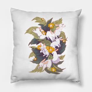 Rabbits in the grass Pillow