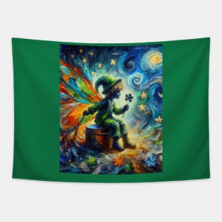 Shamrock Fairy in Starry Night Tapestry