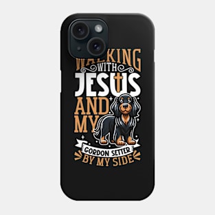 Jesus and dog - Gordon Setter Phone Case