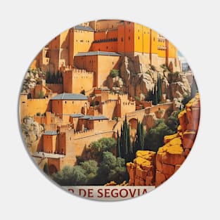 Alcazar de Segovia Spain Travel Tourism Retro Vintage Art Pin