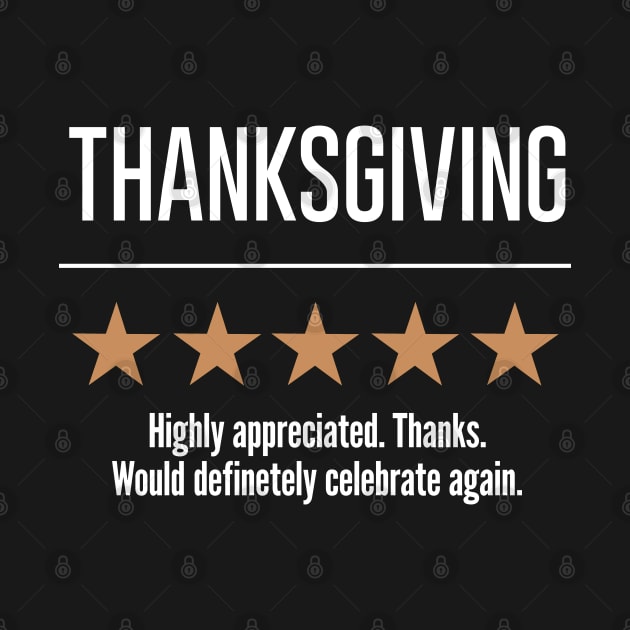 Funny Thanksgiving Review 5 Star Rating by VDK Merch