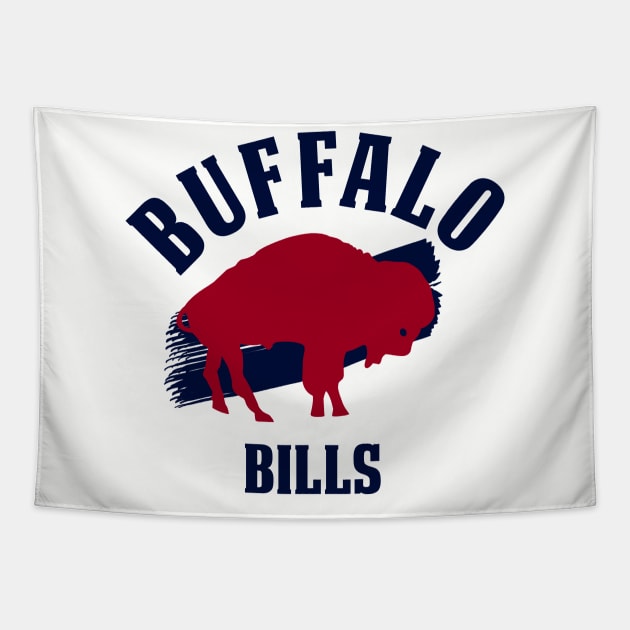 buffalo bills brush Tapestry by Collage Collective Berlin