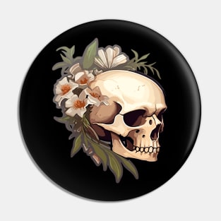 Skull And Flowers Pin