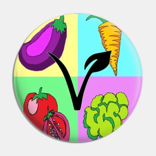 Vegan Pop Art veg Pin