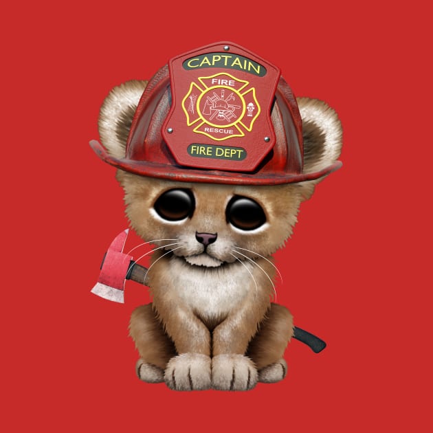 Cute Lion Cub Firefighter by jeffbartels