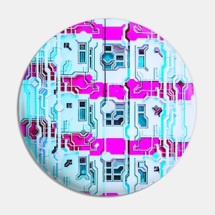 Hong Kong Apartment Building Brualism Glitch Art Pin