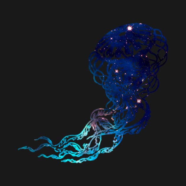 Blue Galactic Jelly Fish by Bluepress