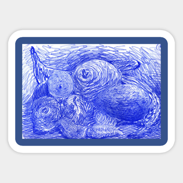 Still Life Pencil Fruit Bowl Drawing Still Life Pencil Fruit Bowl Drawing Sticker Teepublic
