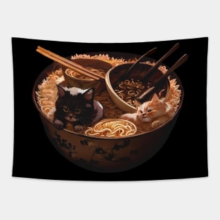 Cute Kittens Ramen Noodles Tapestry