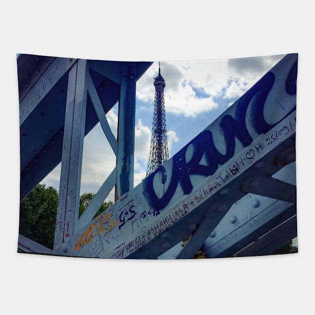 Eiffel Tower and Love Padlocks, Paris Tapestry by eleonoraingrid