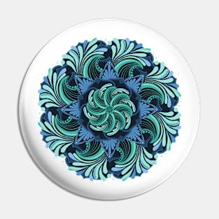 Throat Chakra Ocean Mandala Pin